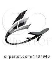 Poster, Art Print Of Airplane With A Long Glossy Black Tail