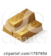 Poster, Art Print Of 3 Gold Bars With Darker Embossed Text