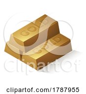 Poster, Art Print Of 3 Gold Bars With Embossed Text