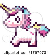 Poster, Art Print Of Cartoon Cute Pixelated Unicorn