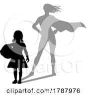 Poster, Art Print Of Superhero Child Kid With Super Hero Shadow