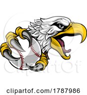 Poster, Art Print Of Eagle Hawk Baseball Ball Cartoon Sport Team Mascot