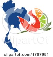 Poster, Art Print Of Shrimp Citrus And Thai Map
