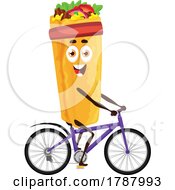 Shawarma Mascot Riding A Bike