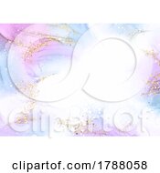 Poster, Art Print Of Pastel Colours Alcohol Ink Background With Gold Glitter