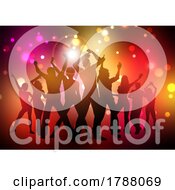 Poster, Art Print Of Silhouette Of A Party Crowd On A Bokeh Lights Background