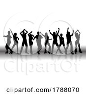 Poster, Art Print Of Banner With Silhouettes Of People Dancing