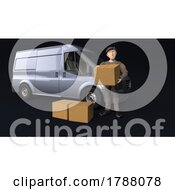 01/30/2023 - Young Person Delivering Parcel With Van
