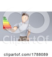Poster, Art Print Of Young Person Holding Energy Ratings In Hand