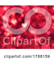 Poster, Art Print Of Valentines Day Background With Heart Shaped Bokeh Lights