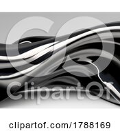 Poster, Art Print Of 3d Abstract Background With Flowing Monochrome Glossy Waves