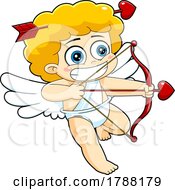 Poster, Art Print Of Cartoon Cupid Baby Boy Aiming An Arrow