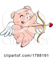 Poster, Art Print Of Cartoon Cupid Pig