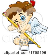 Poster, Art Print Of Cartoon Cupid Boy Aiming An Arrow