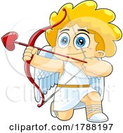 Cartoon Cupid Boy Aiming An Arrow by Hit Toon
