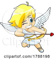 Poster, Art Print Of Cartoon Cupid Boy Aiming An Arrow