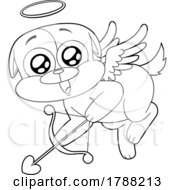 Cartoon Black And White Cupid Dog by Hit Toon