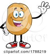Poster, Art Print Of Cartoon Potato Mascot Waving