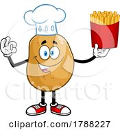 Poster, Art Print Of Cartoon Chef Potato Mascot With Fries