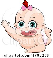 Poster, Art Print Of Cartoon Baby Girl Reaching