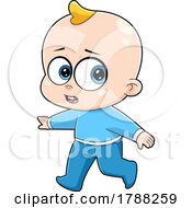 Poster, Art Print Of Cartoon Baby Boy Walking