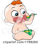 Poster, Art Print Of Cartoon Baby Boy Eating