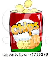Poster, Art Print Of Cartoon Bag Of Potato Chips