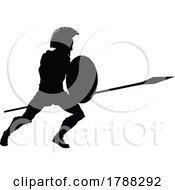 Poster, Art Print Of Spartan Silhouette Gladiator Trojan Greek Warrior