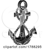 Poster, Art Print Of Ship Anchor And Rope Nautical Illustration Woodcut