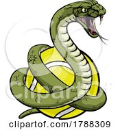 Poster, Art Print Of Snake Tennis Ball Animal Sports Team Mascot