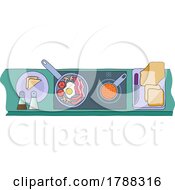 Poster, Art Print Of Cooking Food Full English Fried Breakfast Kitchen