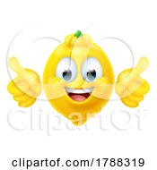 Lemon Fruit Cartoon Emoticon Emoji Mascot Icon