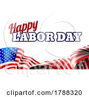 Poster, Art Print Of Happy Labor Day Design American Flag Banner