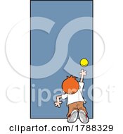 Poster, Art Print Of Cartoon Boy Reaching For A High Door Knob