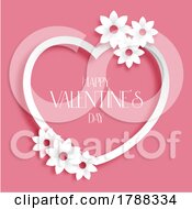 Poster, Art Print Of Valentines Day Background With Paper Flowers Design