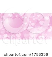 Poster, Art Print Of Valentines Day Banner With Hearts Design