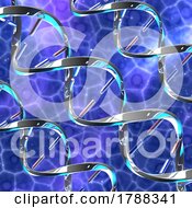 3D Medical Background With DNA Strands On Abstract Design
