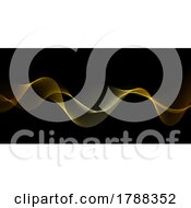 Poster, Art Print Of Abstract Banner With Golden Flowing Waves