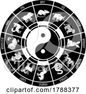 Poster, Art Print Of Chinese Zodiac Horoscope Animals Year Signs Wheel