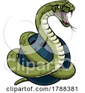 Poster, Art Print Of Snake Bowling Ball Animal Sports Team Mascot