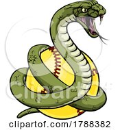 Poster, Art Print Of Cobra Snake Softball Animal Sports Team Mascot