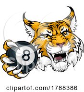 02/04/2023 - Wildcat Angry Pool 8 Ball Billiards Mascot Cartoon