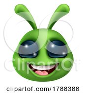02/04/2023 - Green Alien Cute Emoticon Martian Face Cartoon