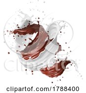 Poster, Art Print Of Chocolate And White Milk Splash