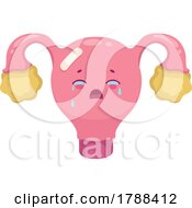 Poster, Art Print Of Cartoon Sick Crying Human Uterus Organ