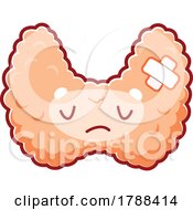 Cartoon Sick Human Thyroid Organ