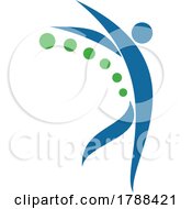 Poster, Art Print Of Physiotherapy Logo Person Dancing With Green Dots