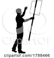 02/05/2023 - Protest Rally March Picket Sign Silhouette Person