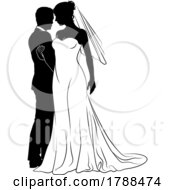 02/05/2023 - Bride And Groom Couple Wedding Dress Silhouettes