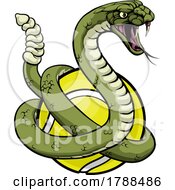 Poster, Art Print Of Rattlesnake Tennis Ball Animal Sports Team Mascot